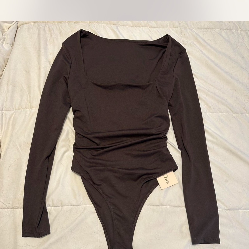 Brown Long Sleeve Bodysuit